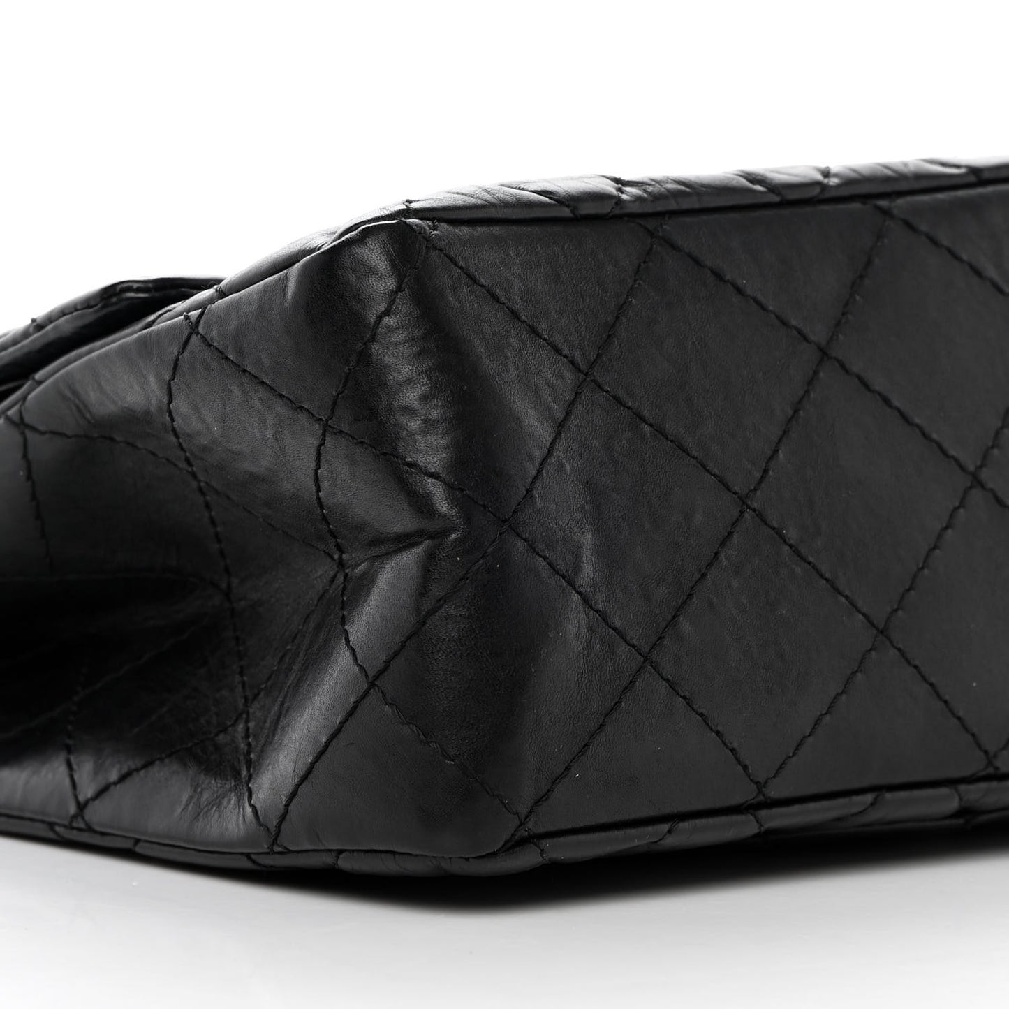 Aged Calfskin Quilted 2.55 Reissue 227 Flap Black