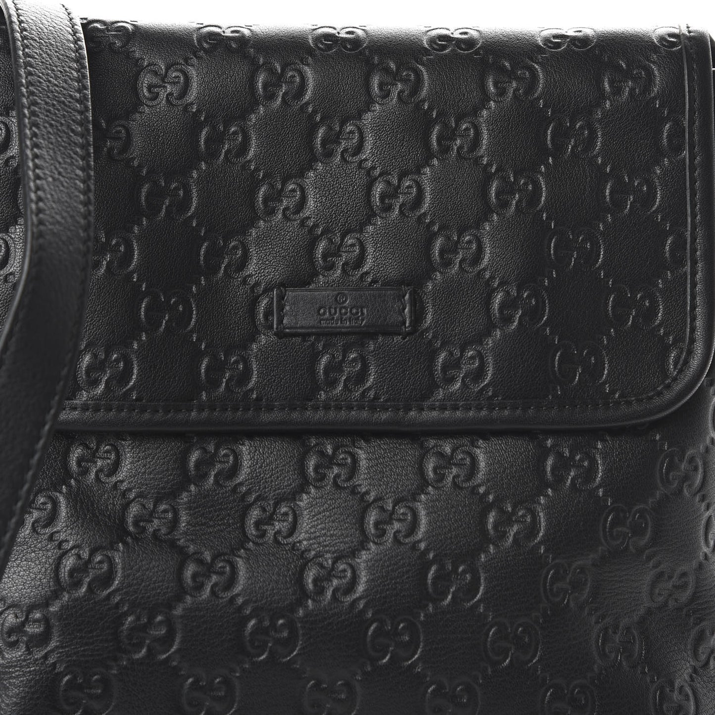 Guccissima Small Flap Messenger Bag Black