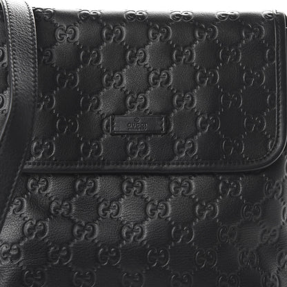 Gucci Guccissima Small Flap Messenger Bag Black 10 of 10