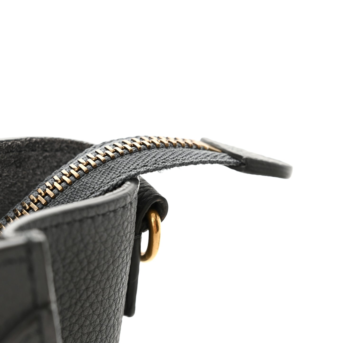 Drummed Calfskin Nano Luggage Kohl