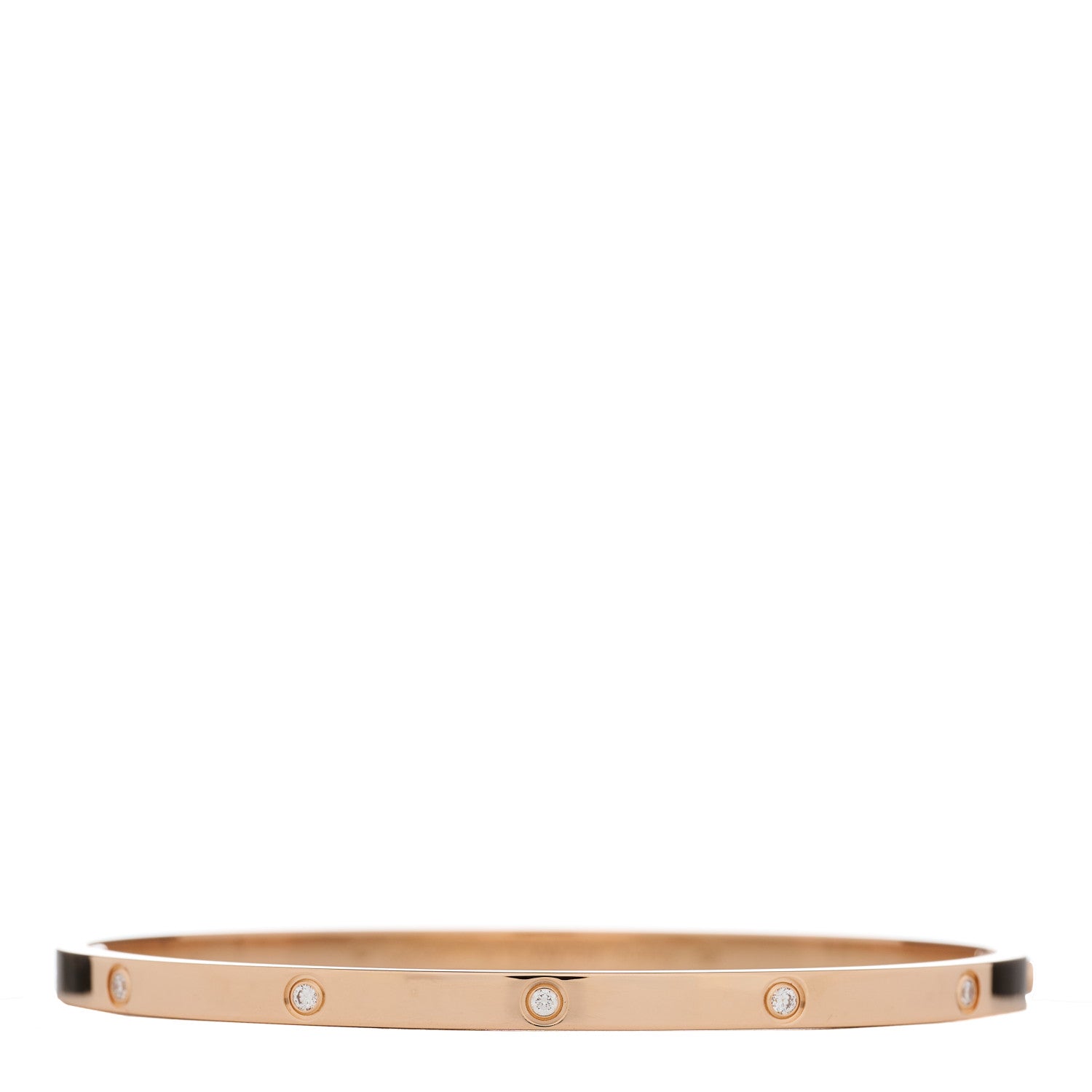Cartier 18K Pink Gold 10 Diamond Small LOVE Bracelet 18 1 of 5