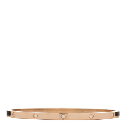 Cartier 18K Pink Gold 10 Diamond Small LOVE Bracelet 18 1 of 5