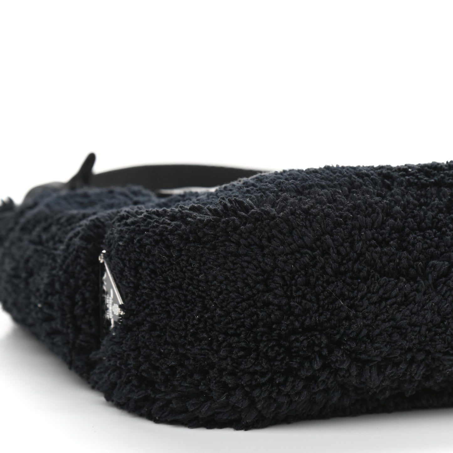 Terry Cloth Mini Re-Edition 2000 Bag Black White