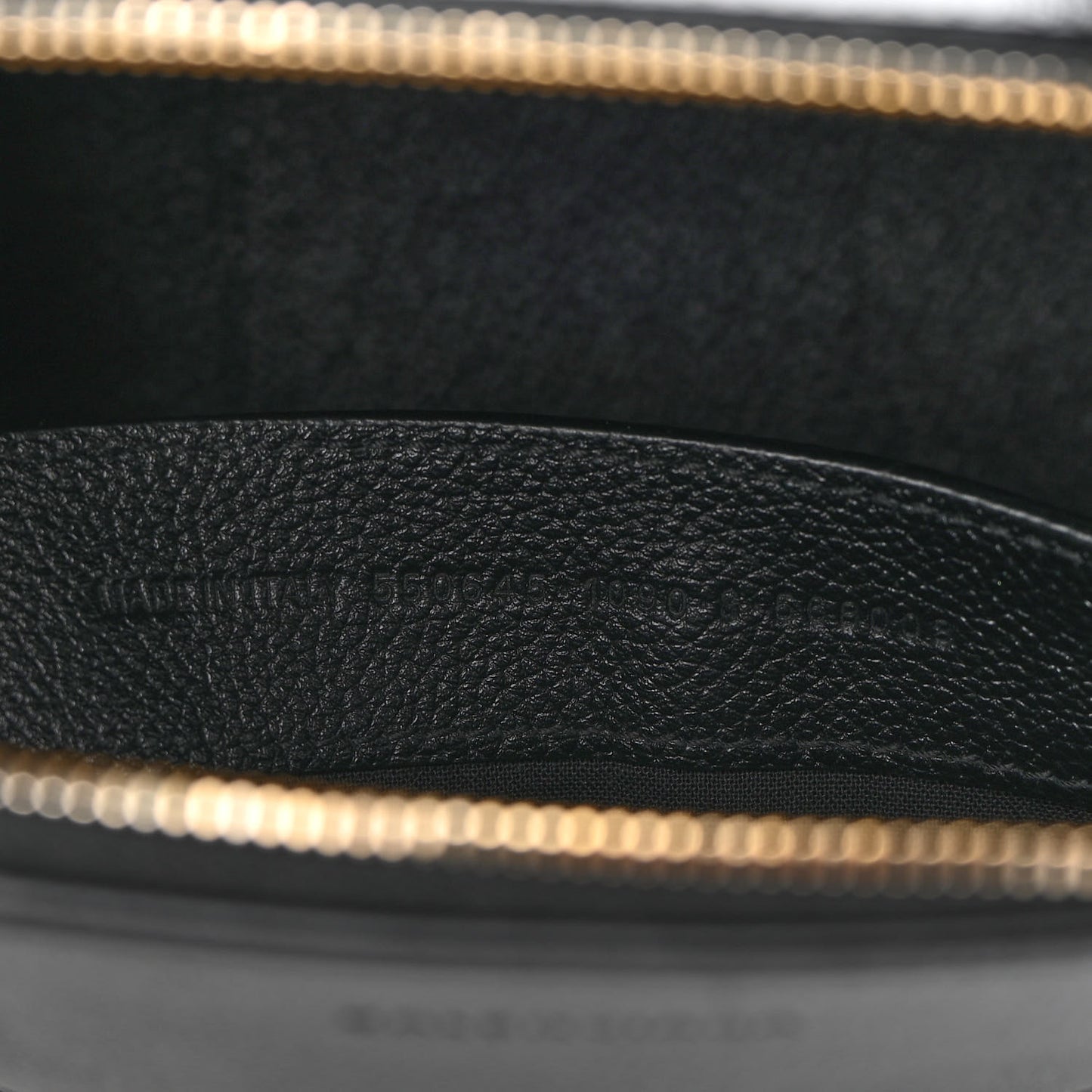 Grained Calfskin Logo S Ville Top Handle Bag Black White