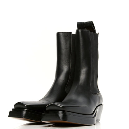 Bottega Veneta Calfskin Lean Mid-Calf Boots 38 Black 3 of 11