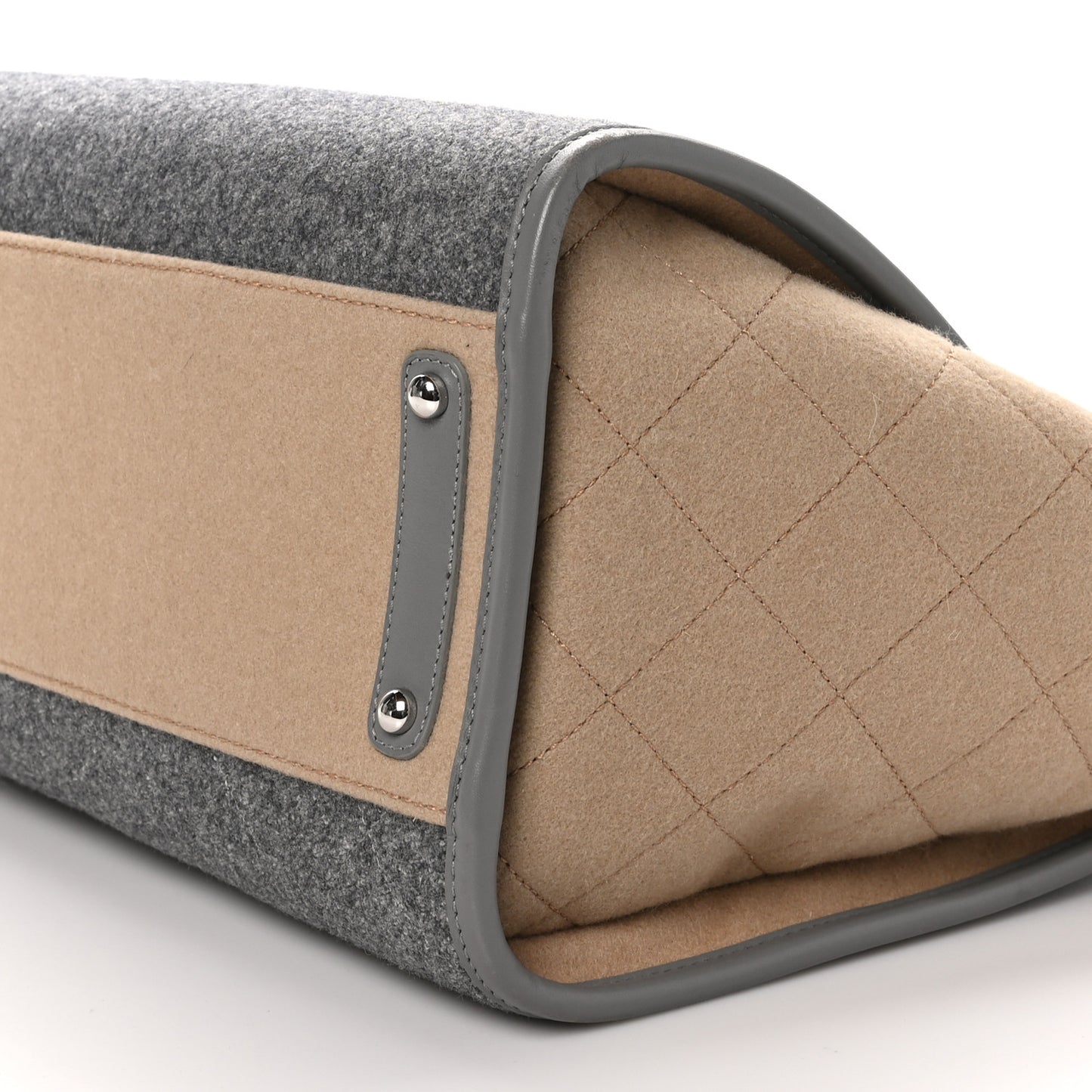 Wool Felt Large Deauville Tote Grey Beige