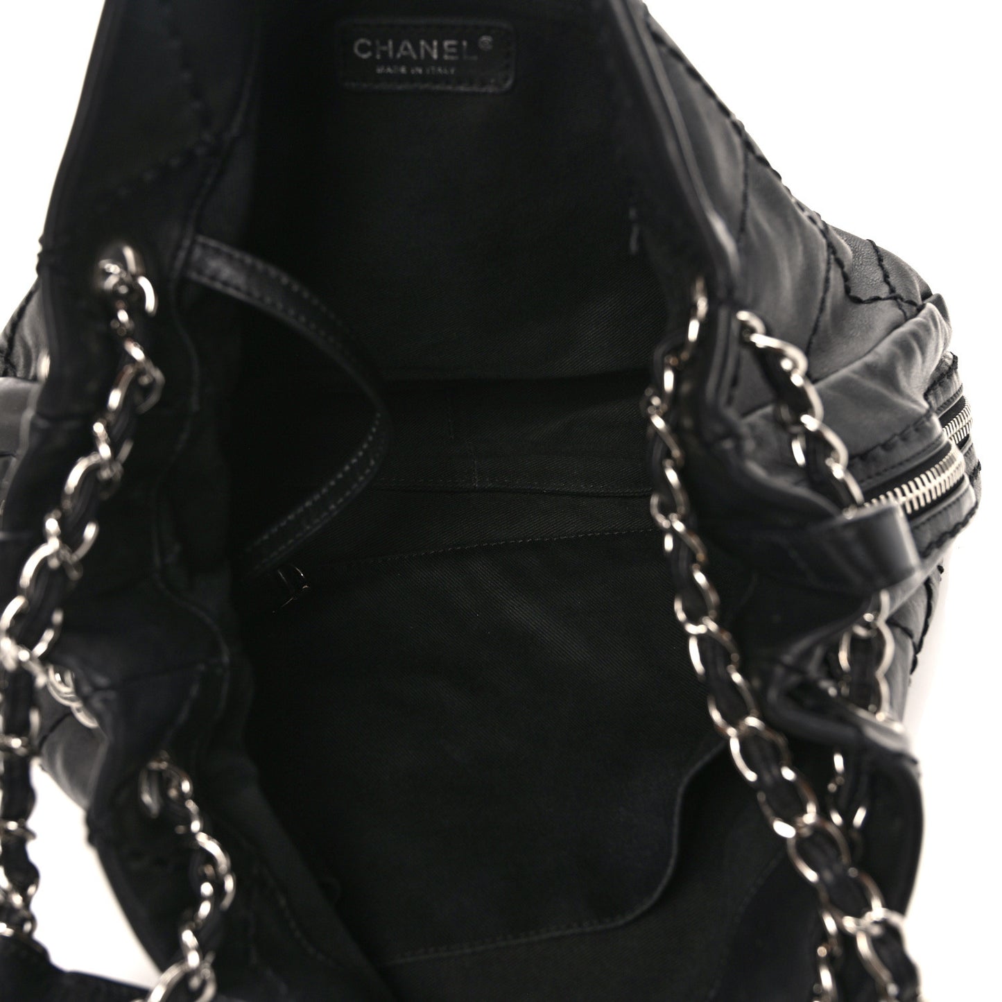 Lambskin Expandable Tote Black