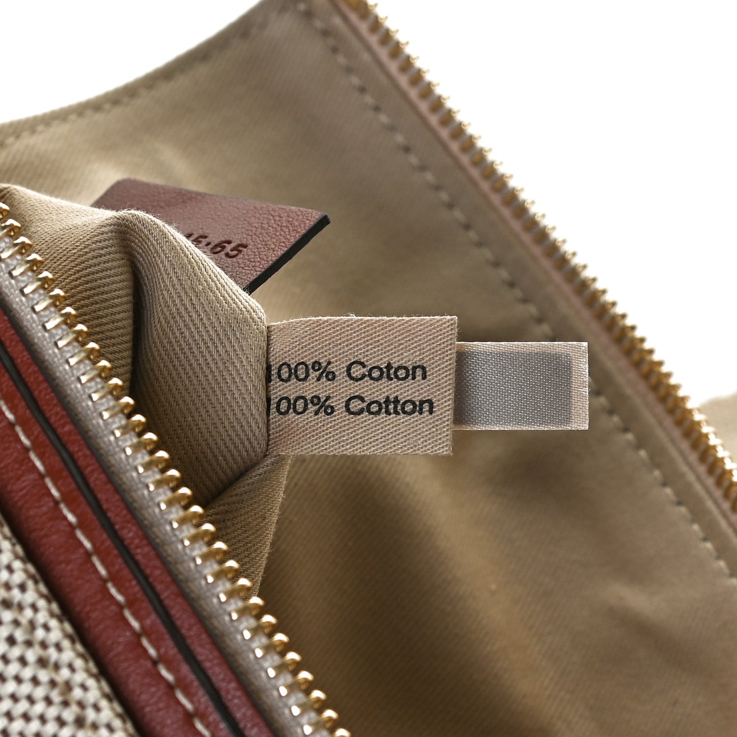Cotton Calfskin Woody Belt Bag Beige Brown