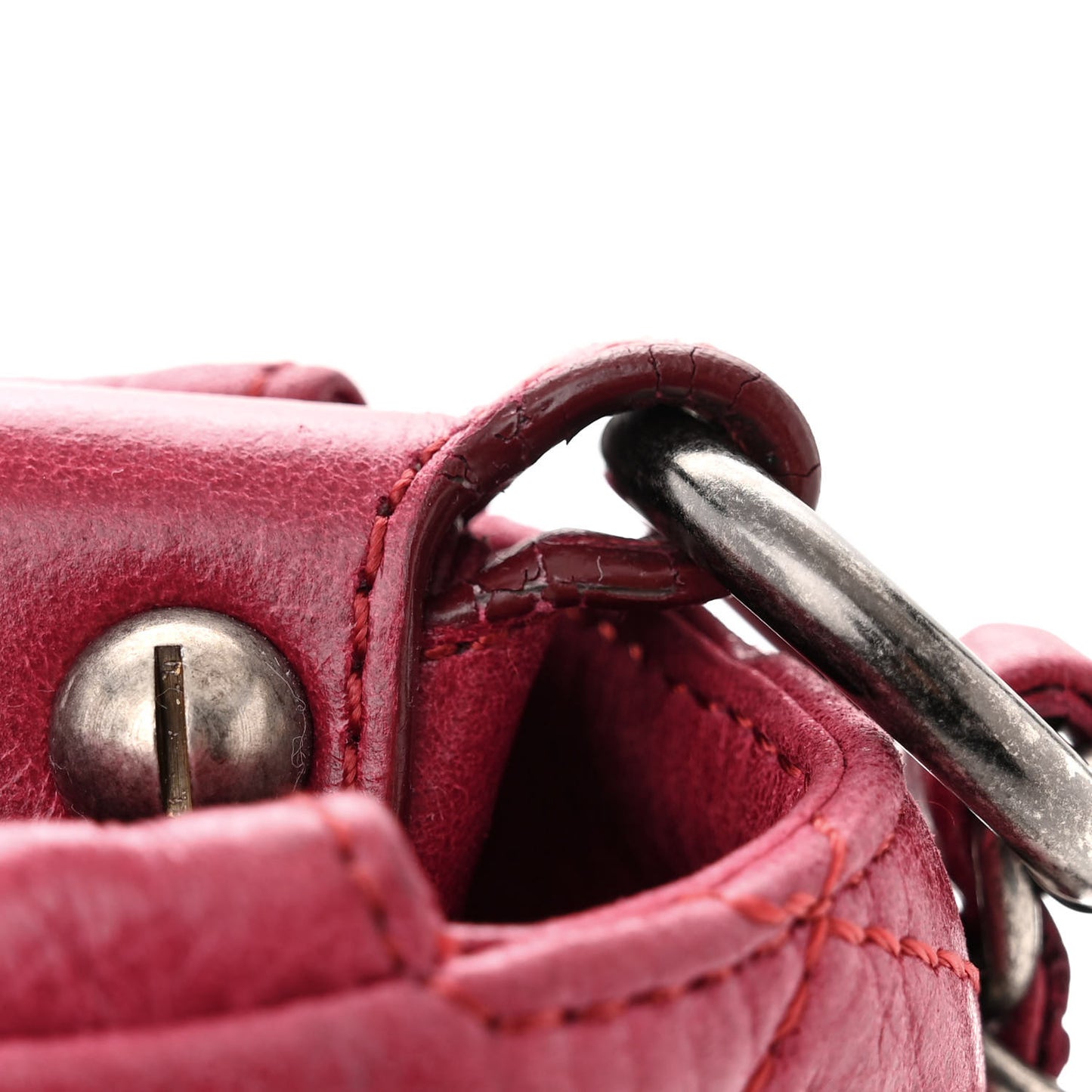 Glazed Calfskin Quilted Soft Boy Flap Red