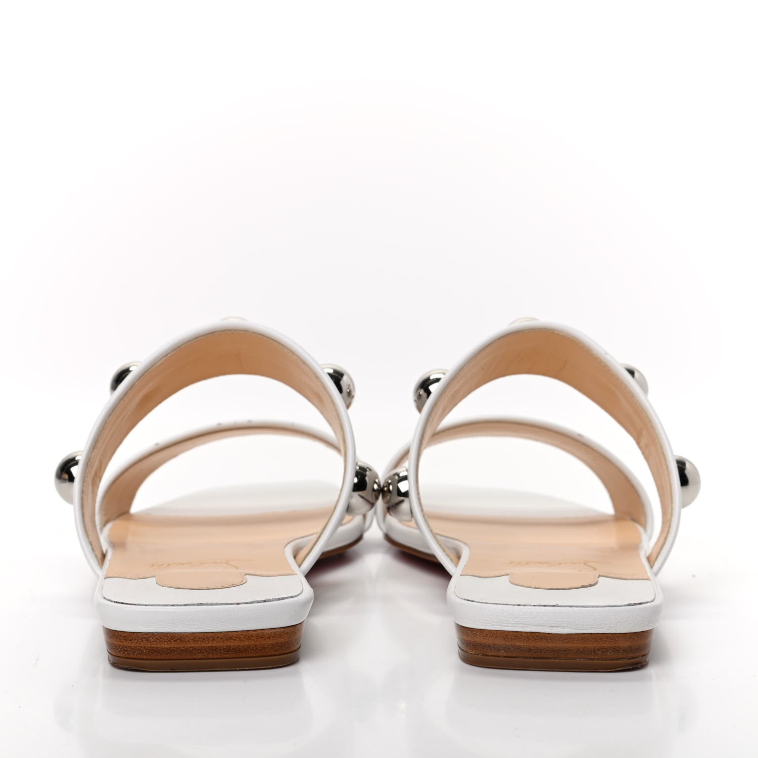 Christian Louboutin Nappa Simple Bille Slide Sandals 38.5 White 7 of 10