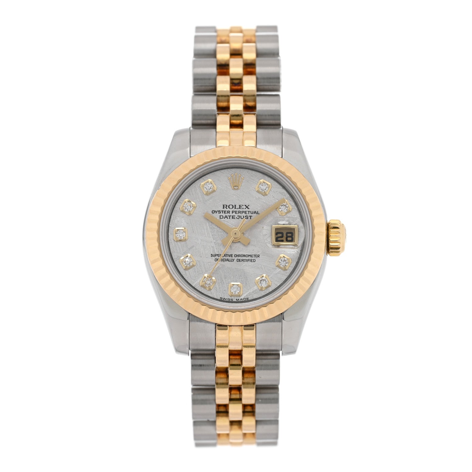 Rolex Stainless Steel 18K Yellow Gold Diamond Meteorite 26mm Oyster Perpetual Datejust Watch 179173 1 of 4