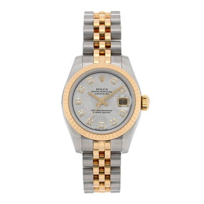 Rolex Stainless Steel 18K Yellow Gold Diamond Meteorite 26mm Oyster Perpetual Datejust Watch 179173 1 of 4