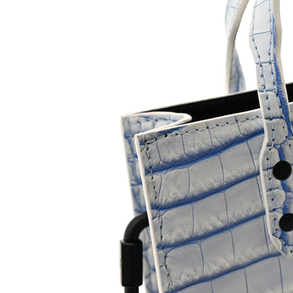 Louis Vuitton Crocodile Niloticus Sac Plat XS Mat Meringue White Blue 11 of 11