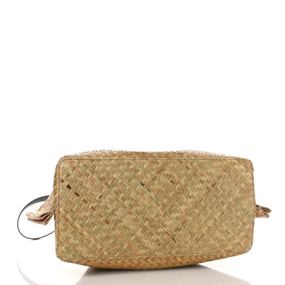 Valentino Garavani Raffia Medium Vlogo Escape Shopper Natural Black Rouge 5 of 10