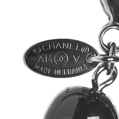 Chanel Ruthenium Beaded CC Long Necklace Black 3 of 5