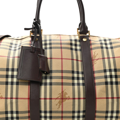 Burberry Haymarket Check Duffle Bag Dark Brown 8 of 14