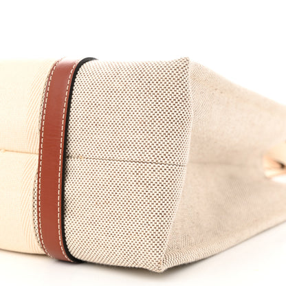 Chloe Cotton Calfskin Medium Woody Ribbon Tote White Brown 10 of 10