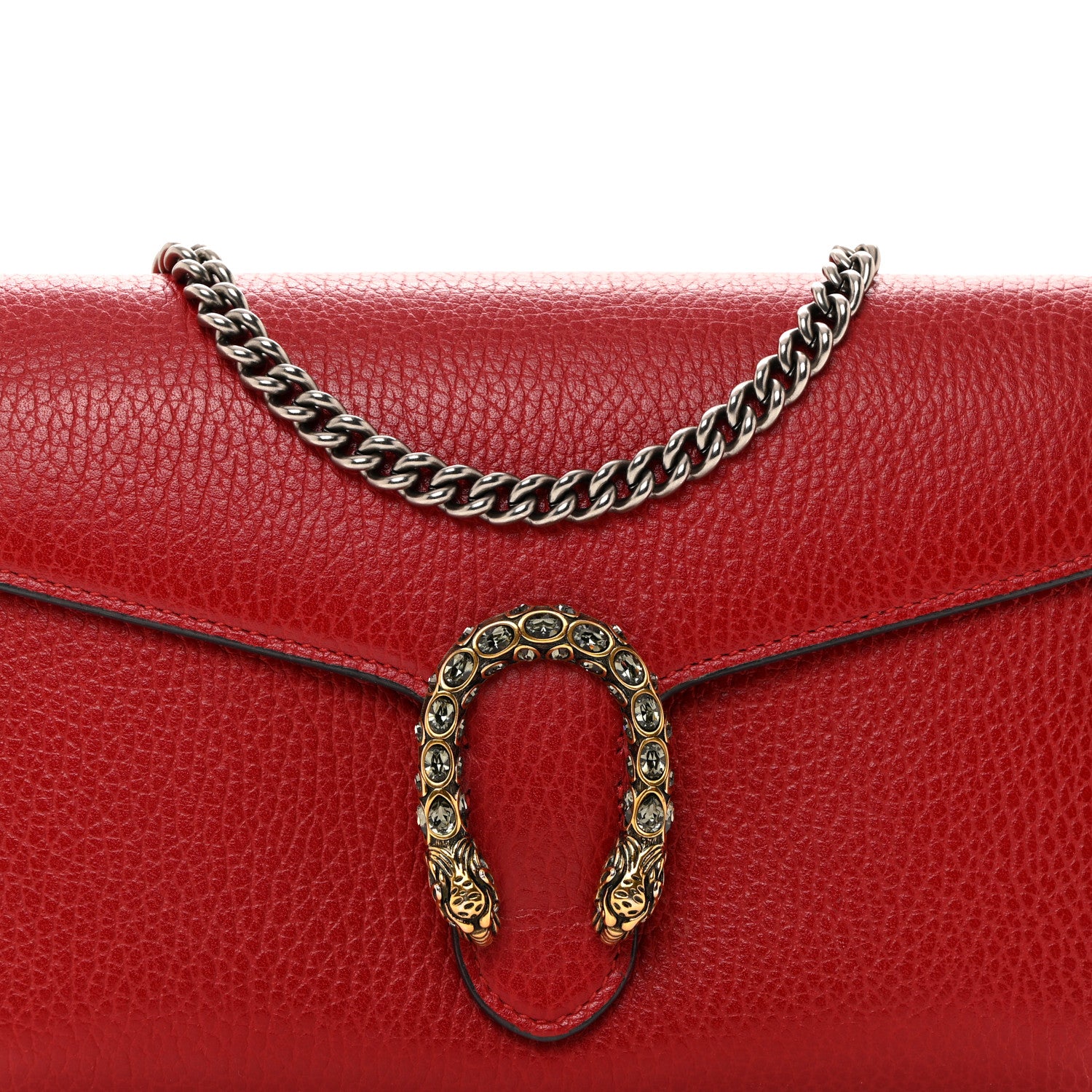Gucci Calfskin Mini Dionysus Chain Wallet Hibiscus Red 8 of 11