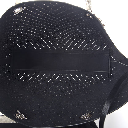 Chanel Perforated Grained Calfskin Shopping Tote White 5 of 10