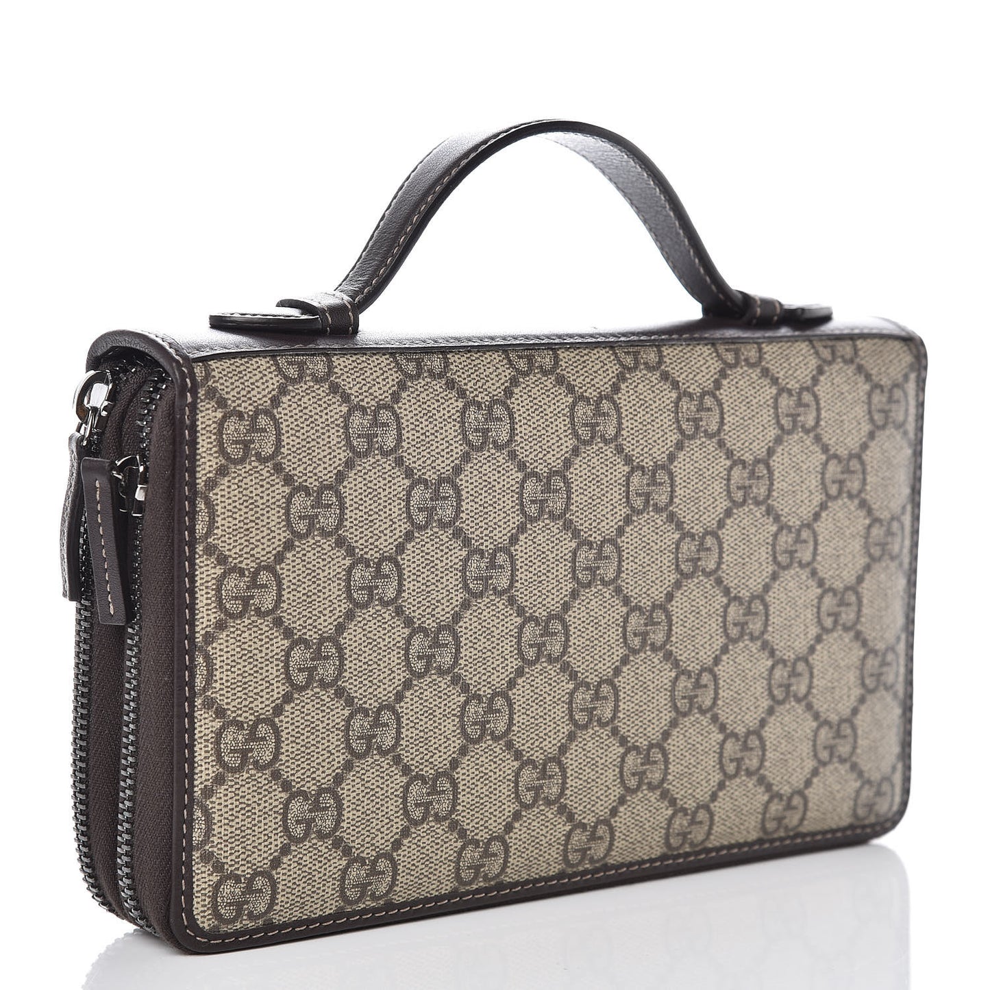 GG Supreme Monogram Travel Document Case Dark Brown