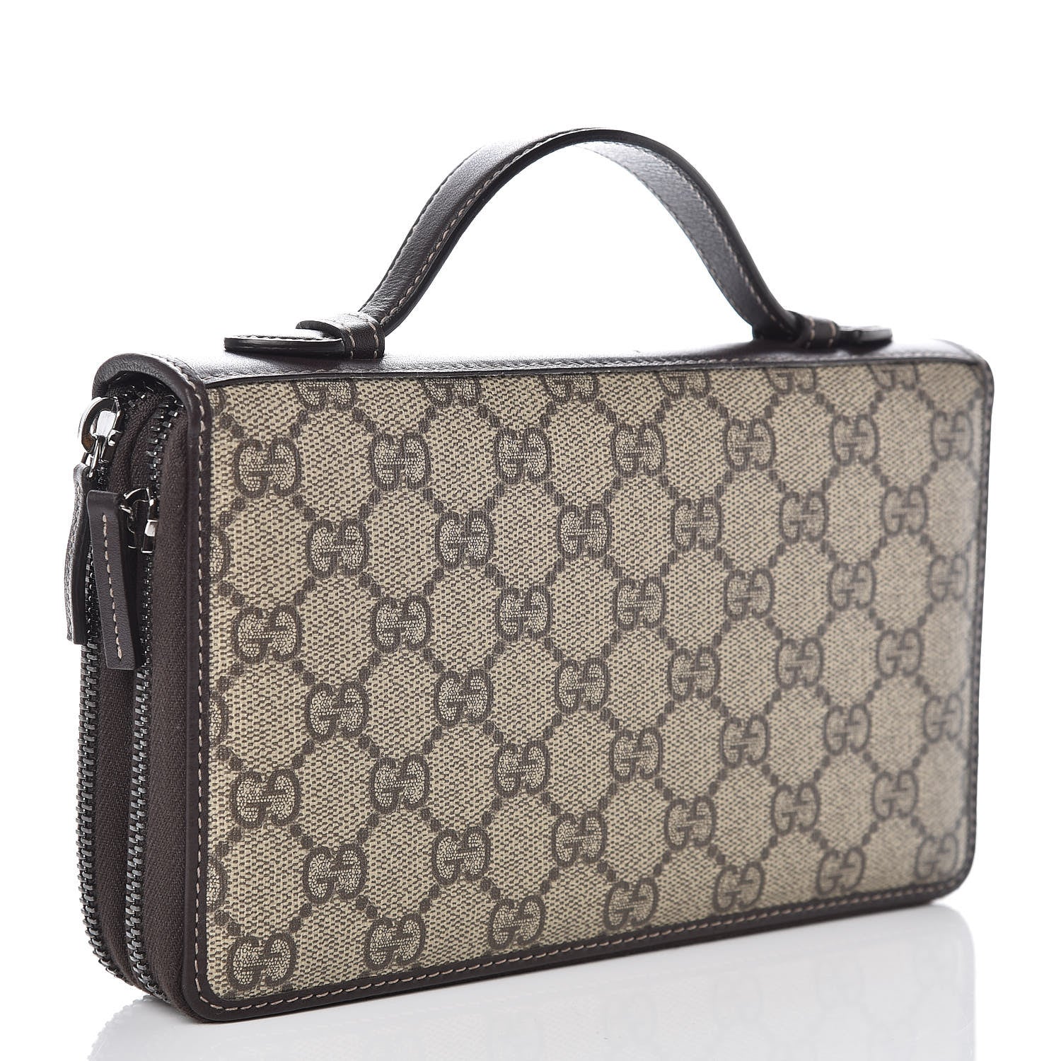 Gucci GG Supreme Monogram Travel Document Case Dark Brown 3 of 7