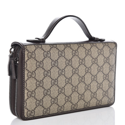Gucci GG Supreme Monogram Travel Document Case Dark Brown 3 of 7