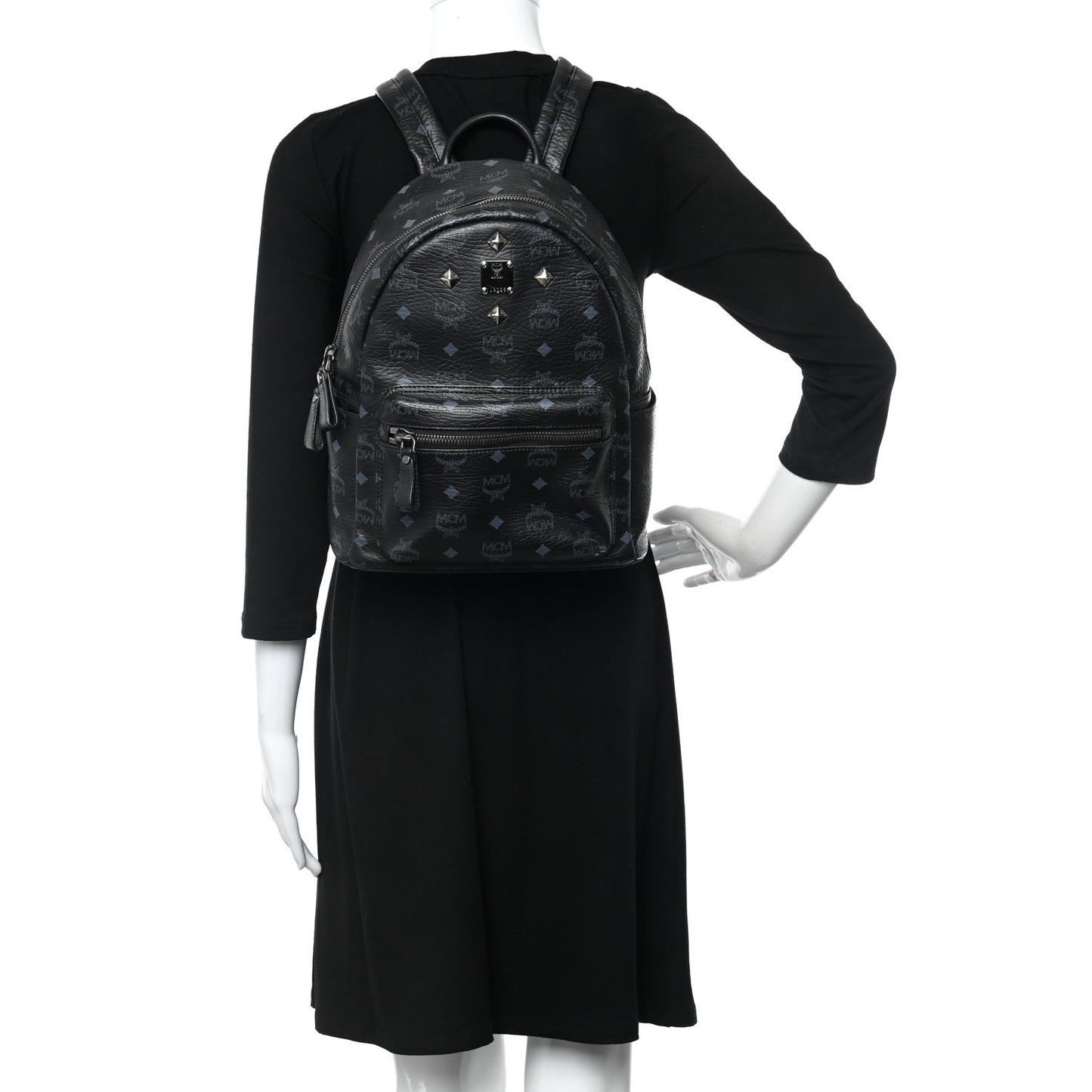 Visetos Studded Small Dual Stark Backpack Black