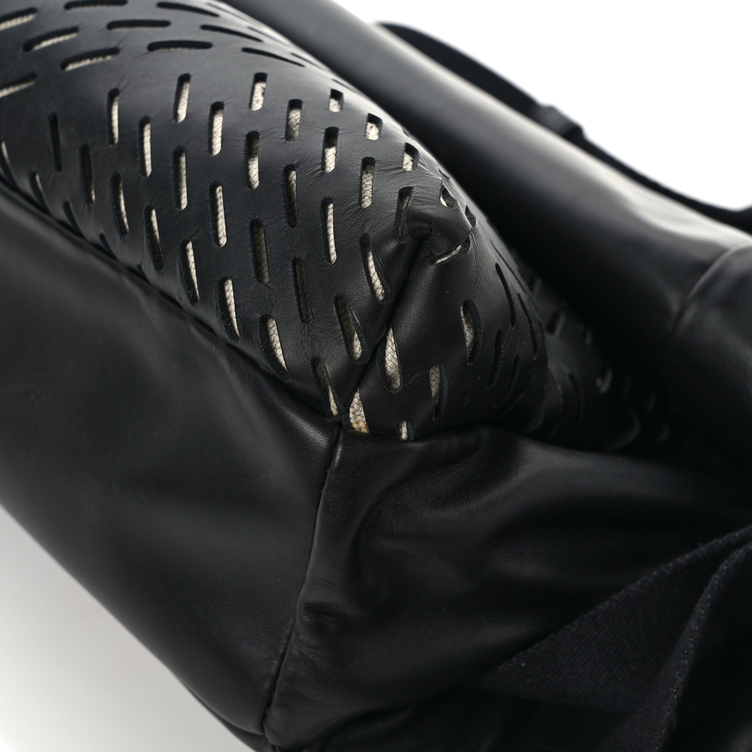 Bottega Veneta Perforated Calfskin Quilted Belt Bag Black 9 of 9