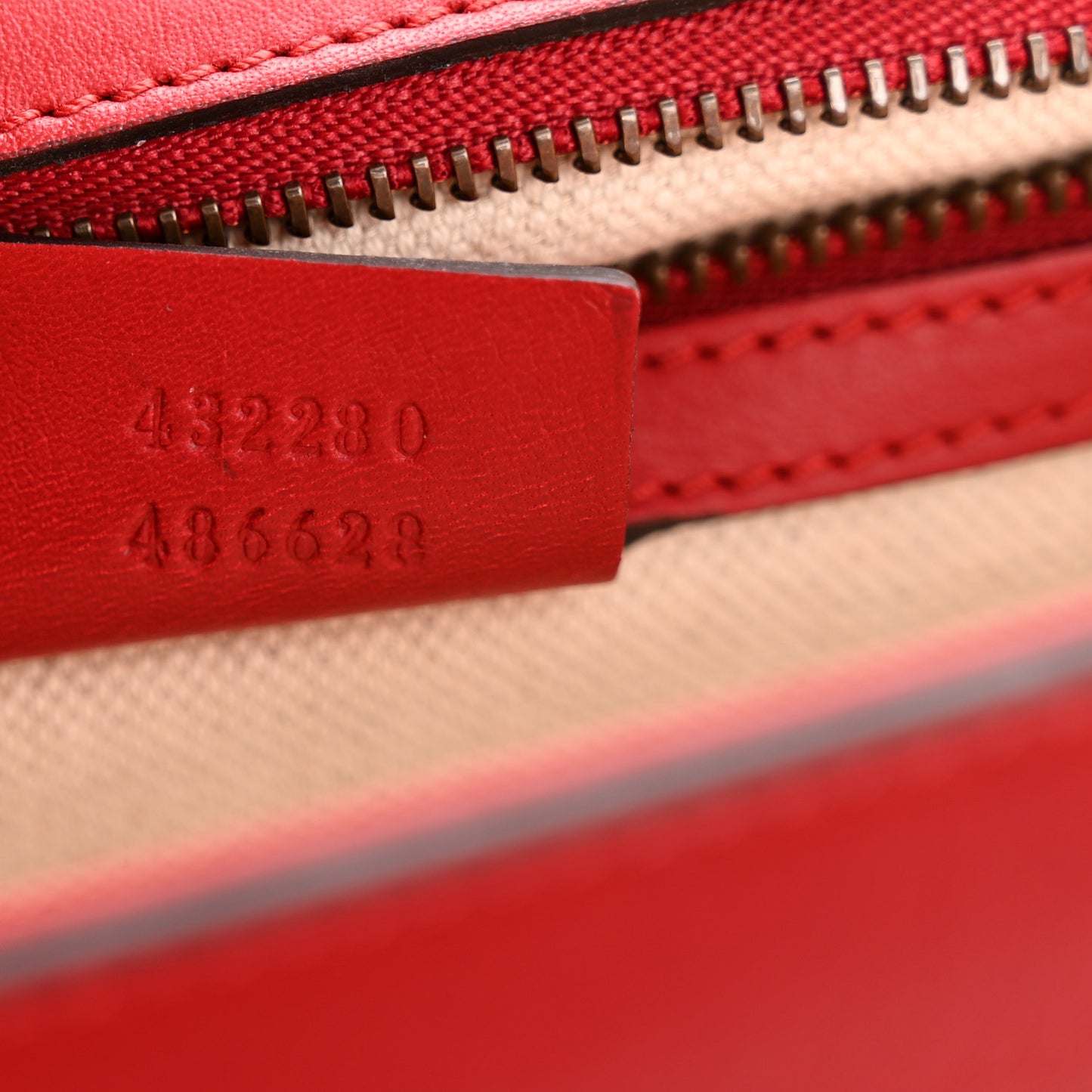 Calfskin Web Medium Peony Chain Shoulder Bag Red