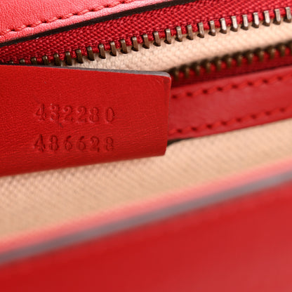Gucci Calfskin Web Medium Peony Chain Shoulder Bag Red 7 of 13