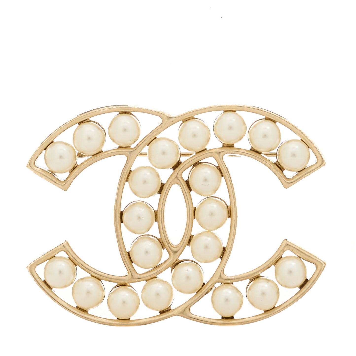 Pearl CC Brooch Light Gold
