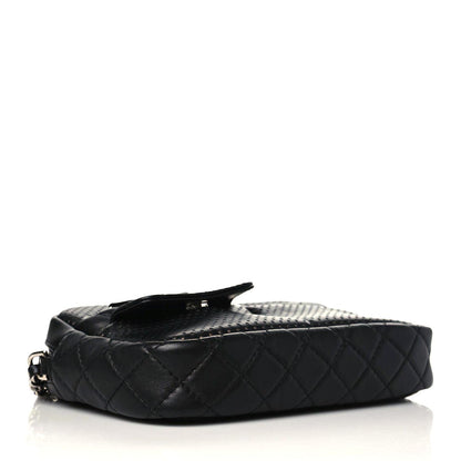 Chanel Perforated Calfskin Quilted Ultra Pocket Camera Case Black 4 of 11