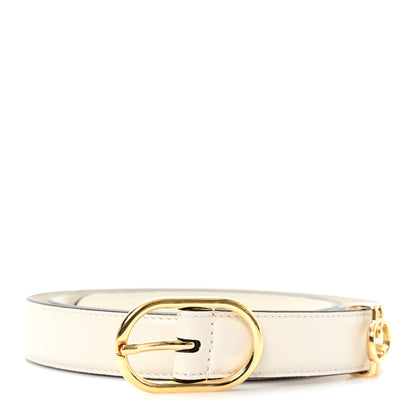 Gucci Plutone Calfskin Round Interlocking G Belt  100 40 Mystic White 1 of 4