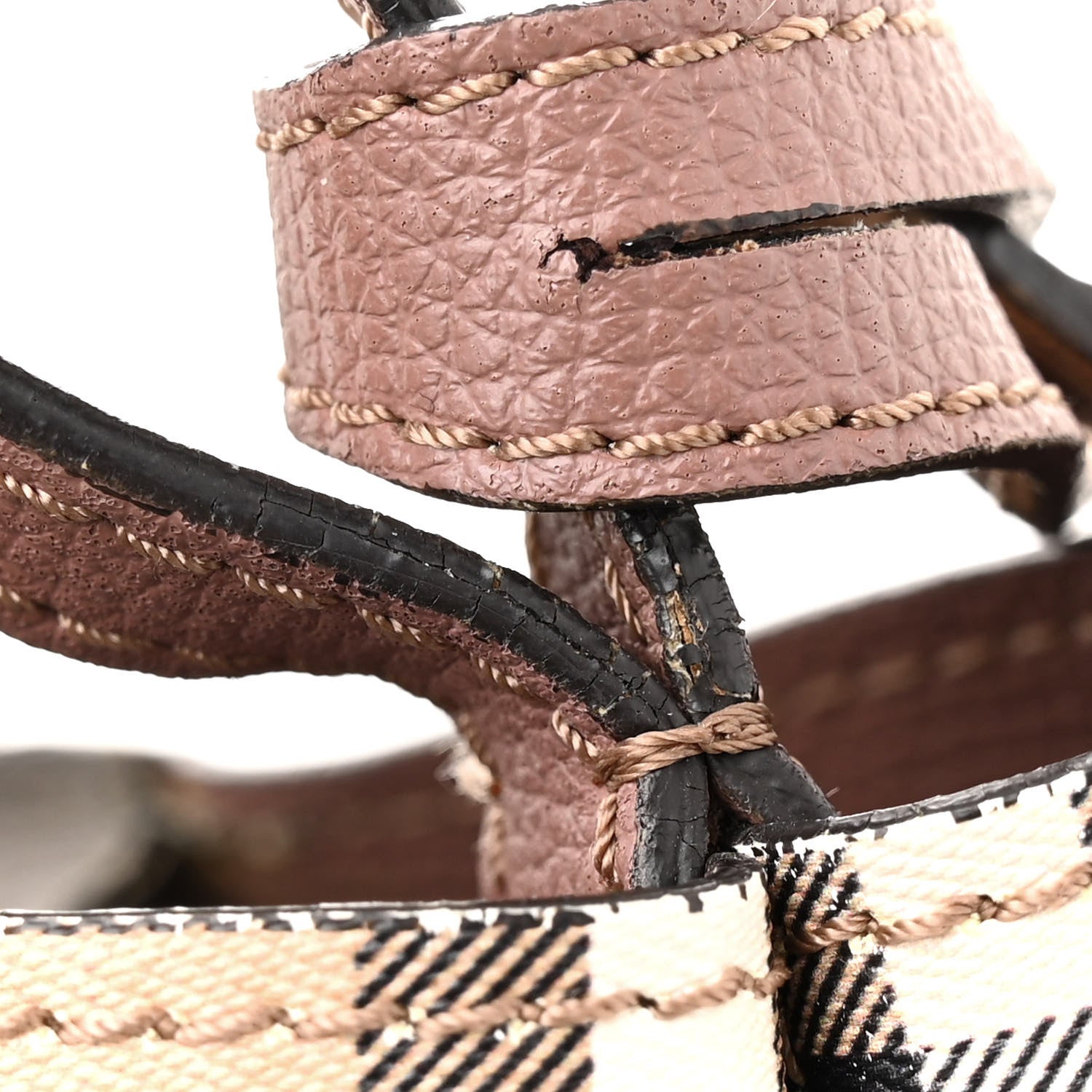 Burberry Haymarket Check Colours Small Lorne Bucket Crossbody Elderberry 19 of 19