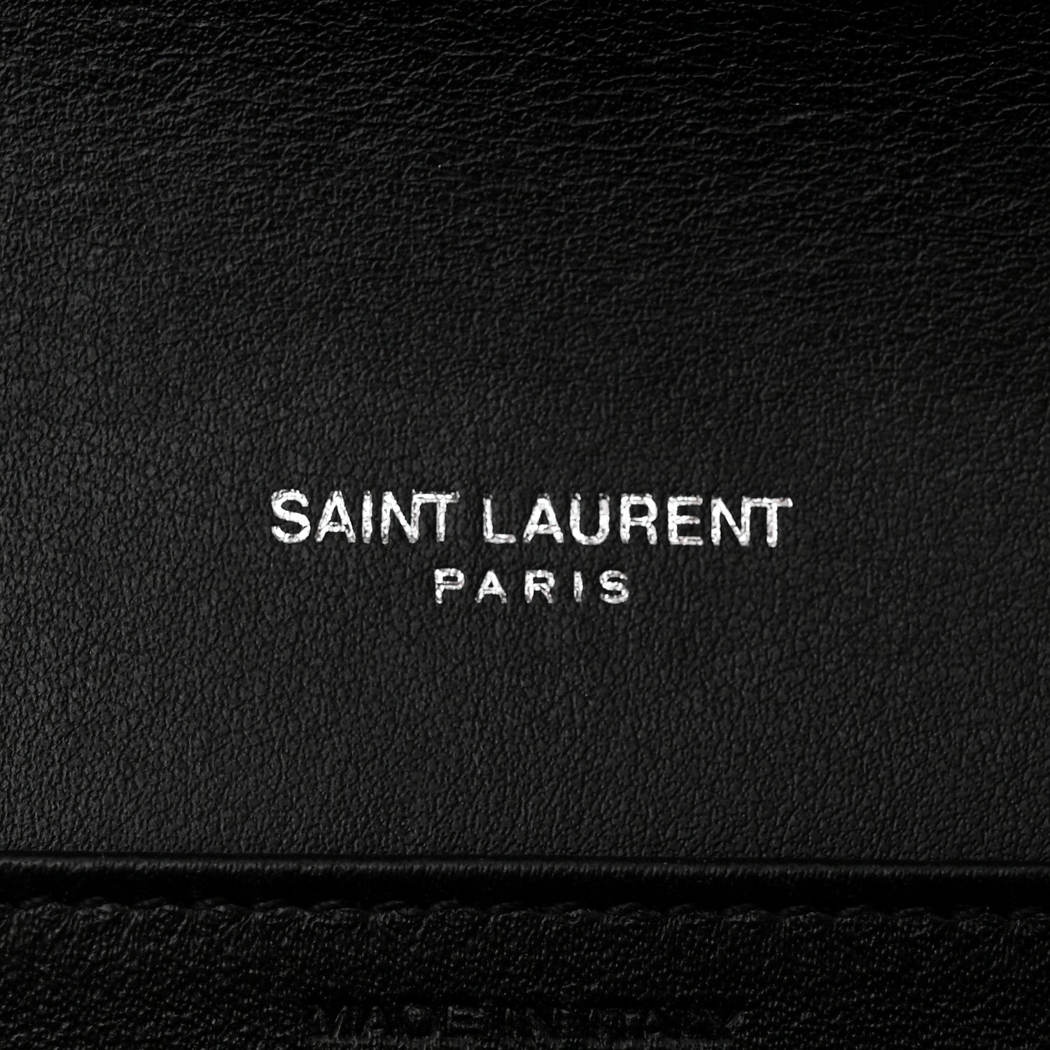 Saint Laurent Calfskin Crocodile Embossed Monogram Uptown Chain Wallet Black 6 of 12