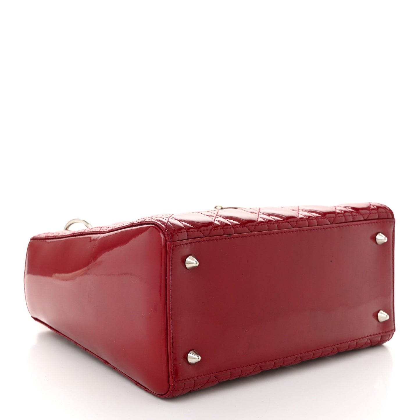 Patent Cannage Medium Lady Dior Red