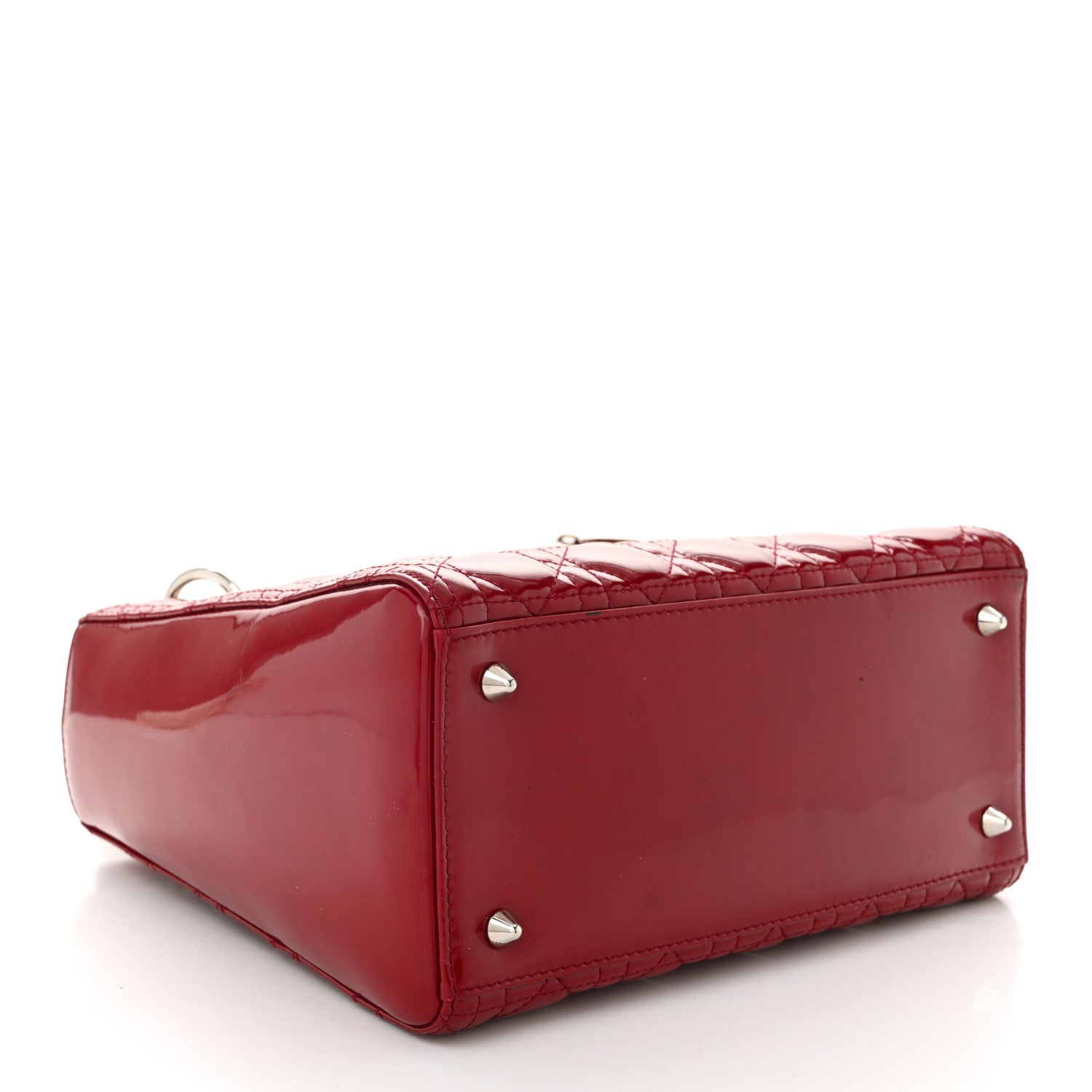 Christian Dior Patent Cannage Medium Lady Dior Red 4 of 12