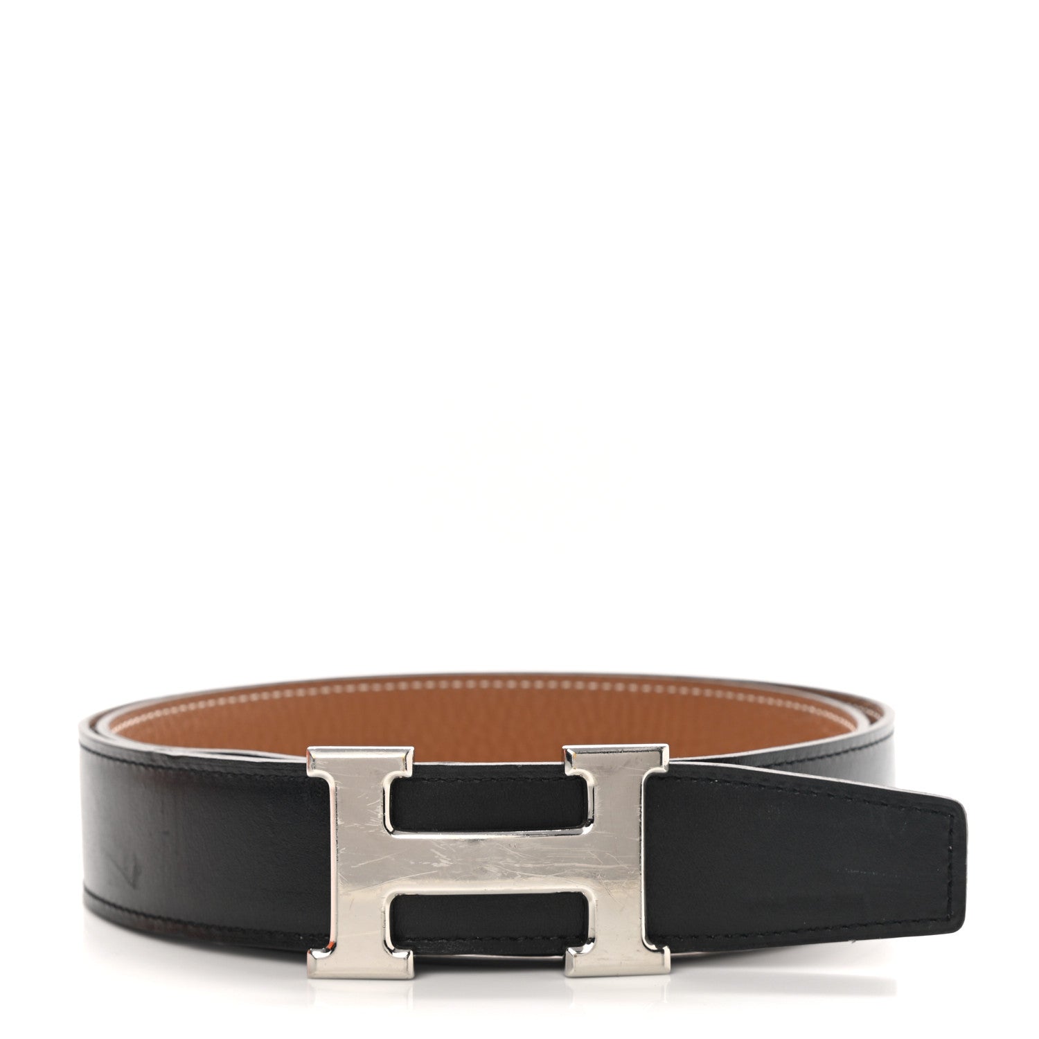 Hermes Box Togo 32mm H Belt 85 Black Gold 3 of 8