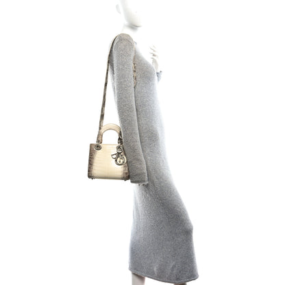 Christian Dior Niloticus Crocodile Himalaya Crystal Small Lady Dior White 2 of 11