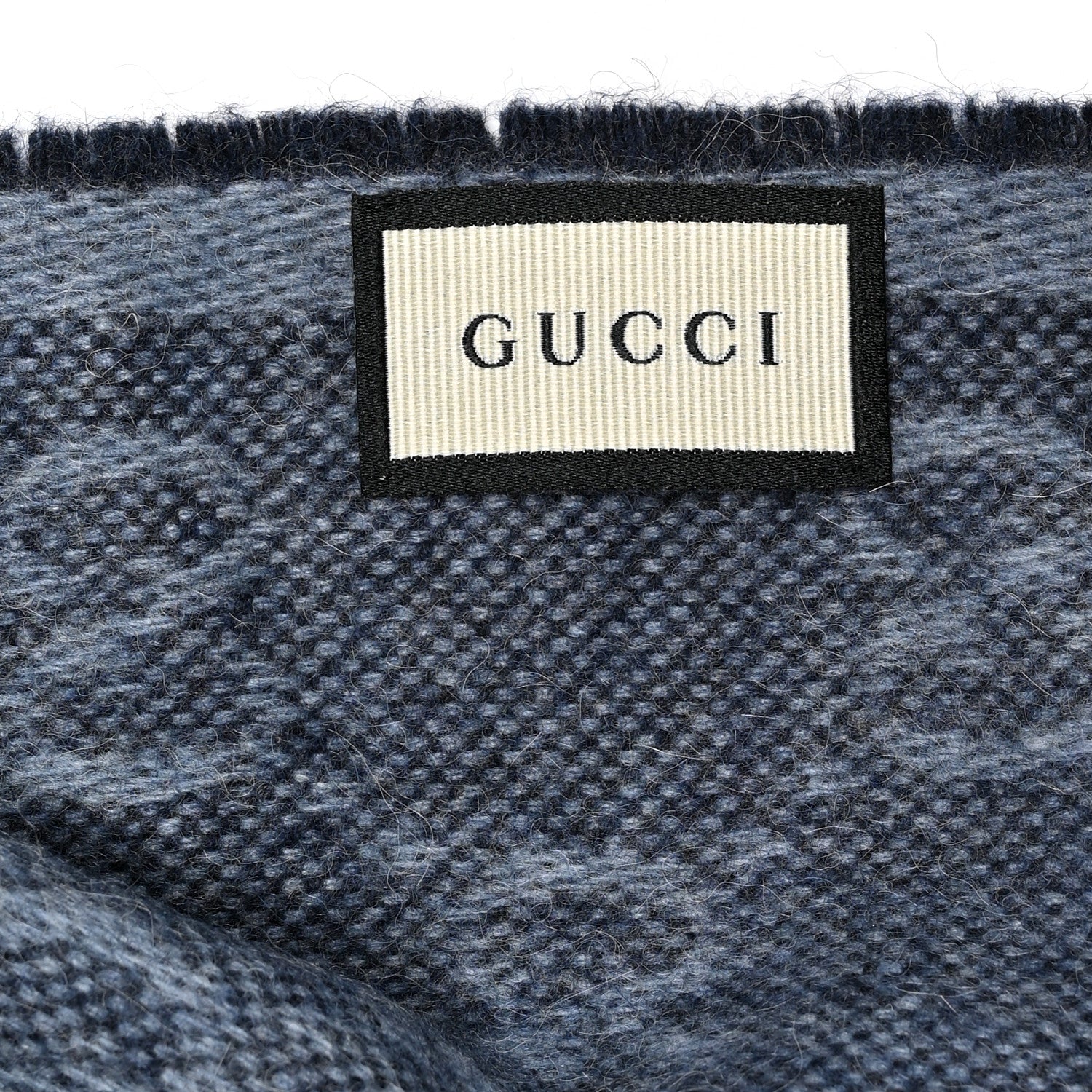 Gucci Wool Alpaca Monogram Web New Nikky Scarf Midnight Blue 3 of 5