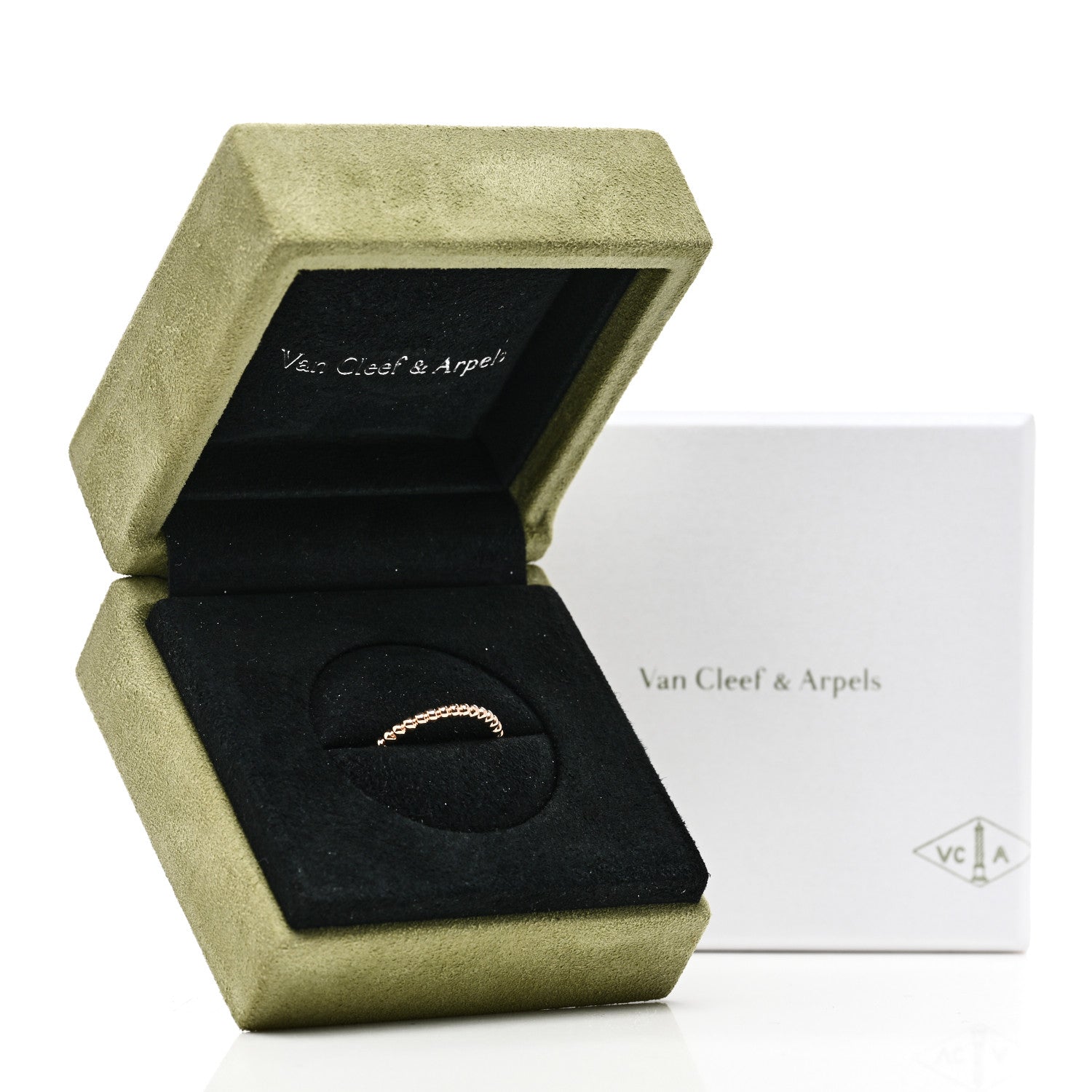Van Cleef & Arpels 18K Rose Gold Small Perlee Ring 55 7.25 6 of 6