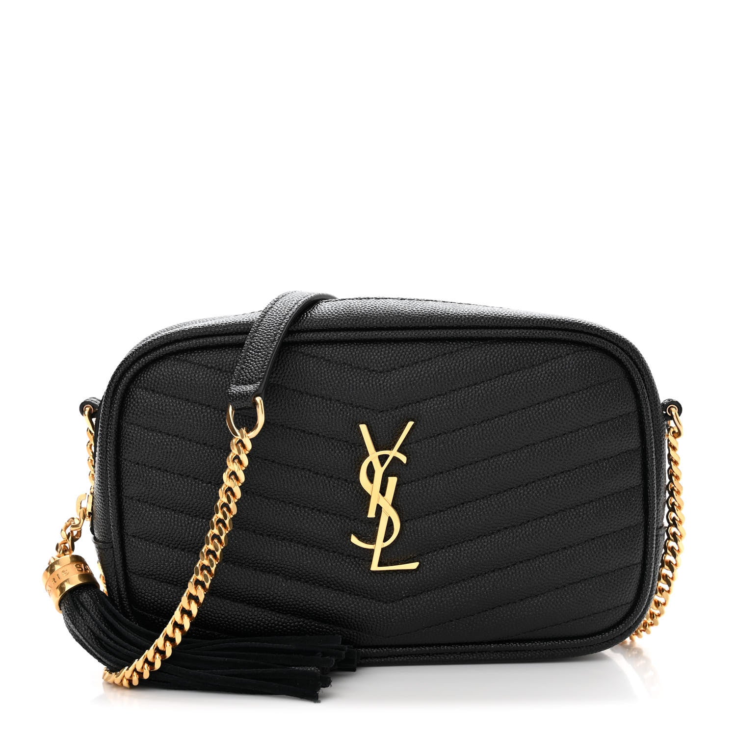 Saint Laurent Grain De Poudre Matelasse Monogram Mini Lou Camera Bag Black 1 of 11