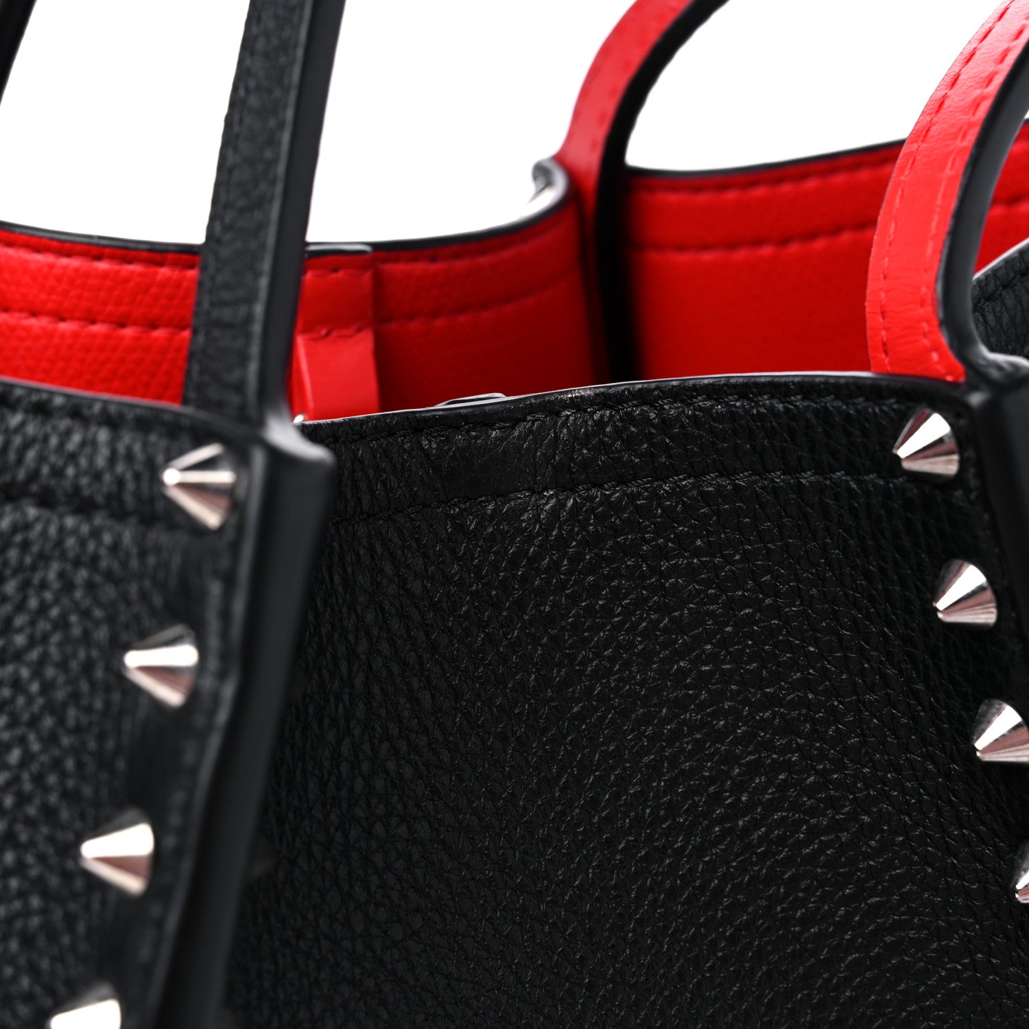 Christian Louboutin Calfskin Spiked Mini Cabarock Shopper Tote Black 10 of 10