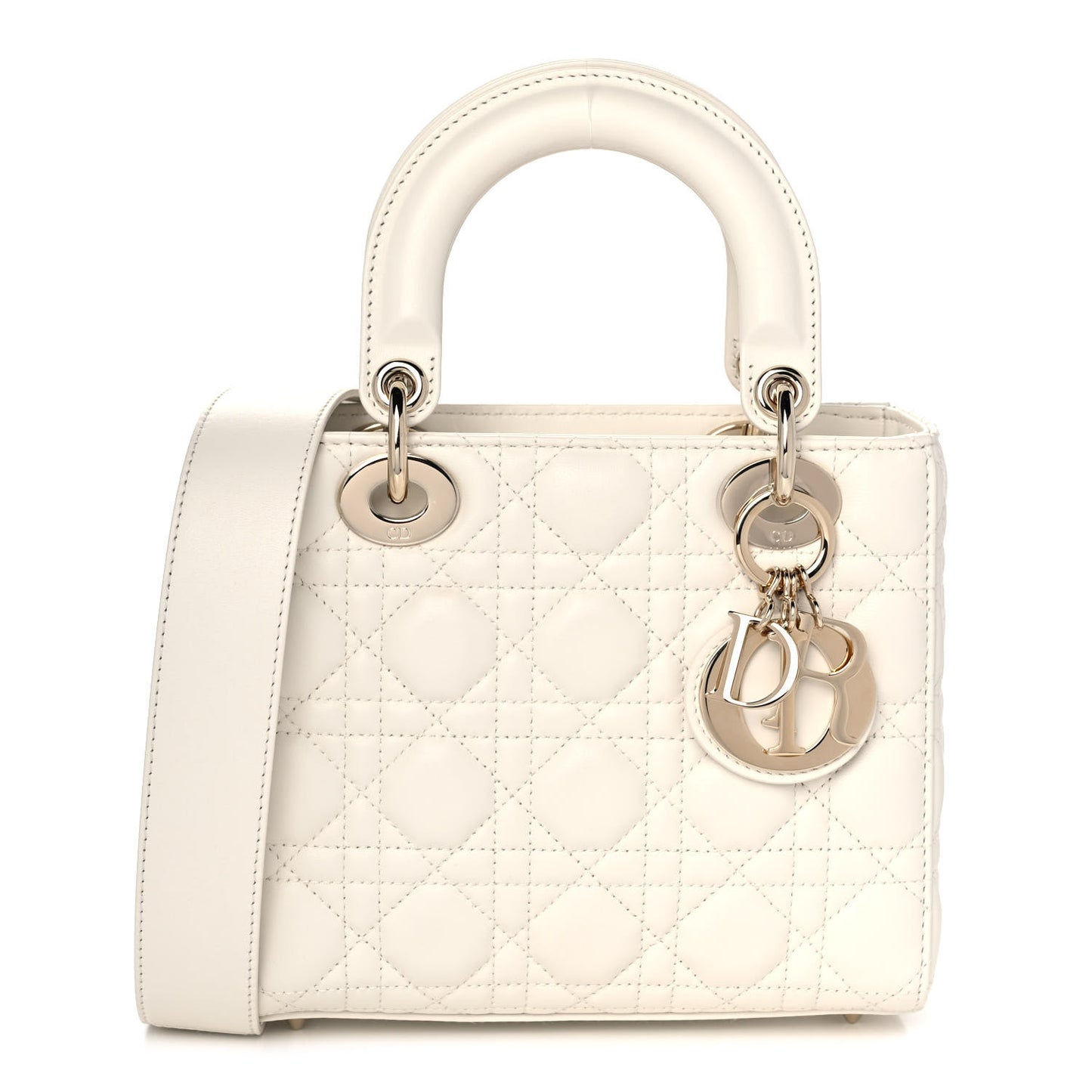 Lambskin Cannage Small Lady Dior White