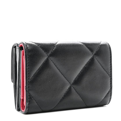 Chanel Lambskin Quilted Chanel 19 Flap Card Holder Black 3 of 9