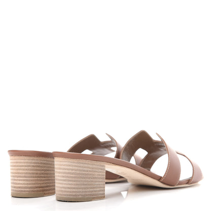 Hermes Calfskin Oasis Sandals 39.5 Gold 4 of 11