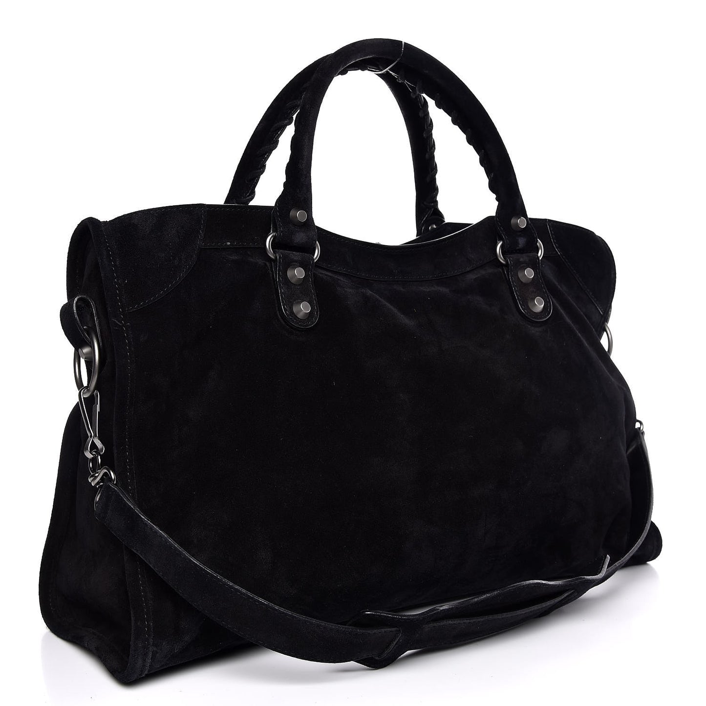 Baby Daim Suede Classic Silver Hardware City Black