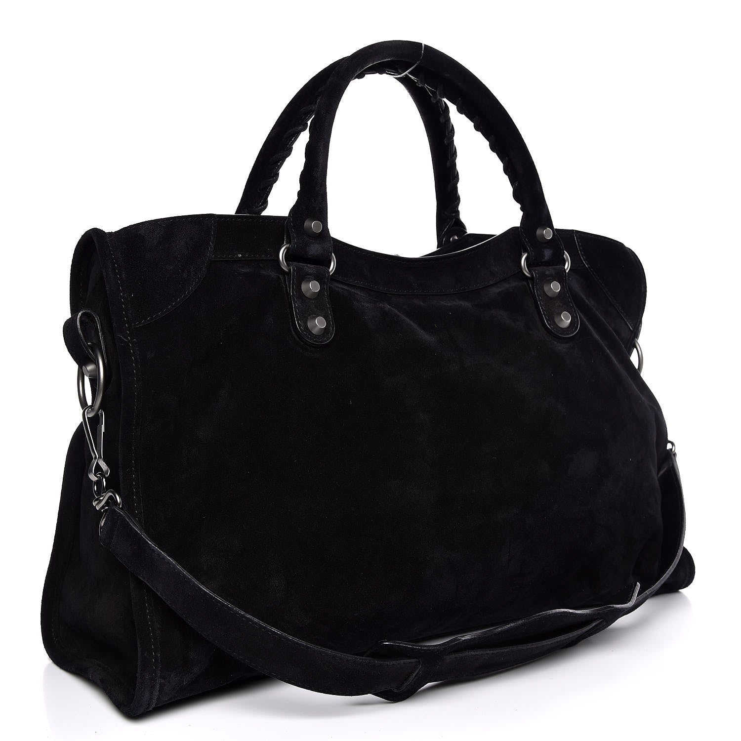 Balenciaga Baby Daim Suede Classic Silver Hardware City Black 4 of 8