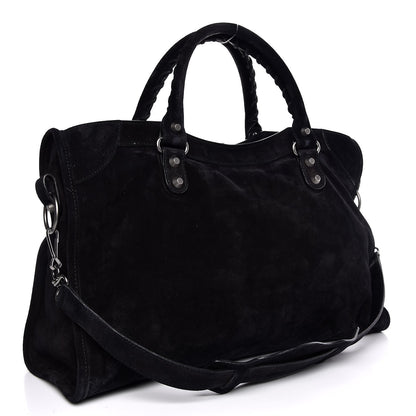 Balenciaga Baby Daim Suede Classic Silver Hardware City Black 4 of 8