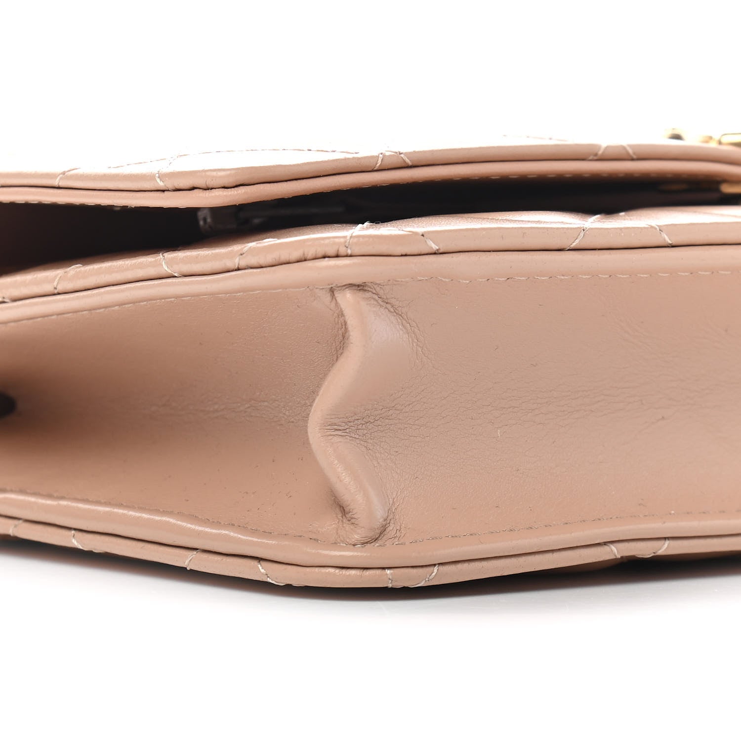 Chanel Calfskin Quilted Perfect Fit Wallet On Chain WOC Beige 9 of 10